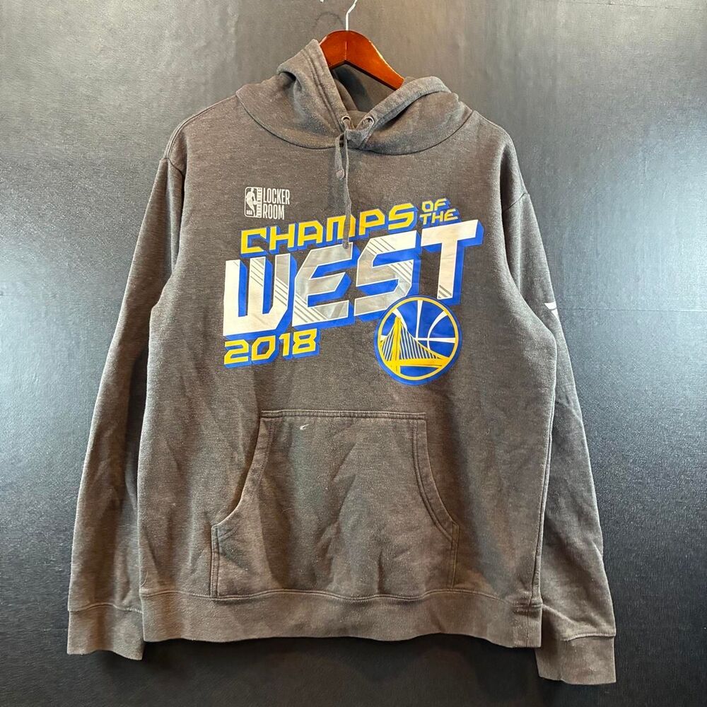 Nba Men's Grey and Brown Hoodie
